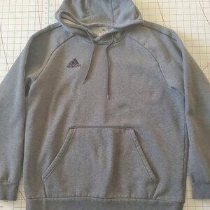 Adidas Core 18 Hoodie Sweatshirt Men's Size XLarge Grey Kangaroo Pocket Piping